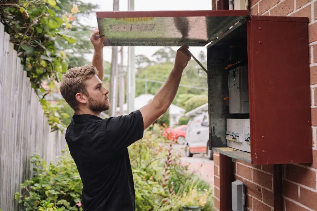 Electrician installing downlights in a Clontarf home